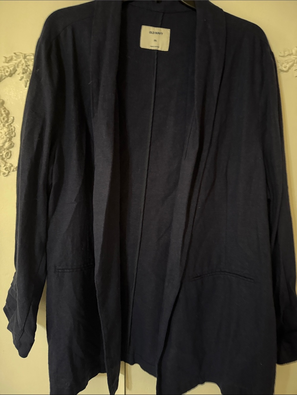 Old Navy Navy Linen Blend Blazer. SZ XXL
